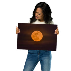 Orange Glow Moon - Matte photo paper poster