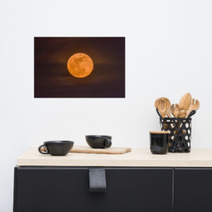 Orange Glow Moon - Luster photo paper poster