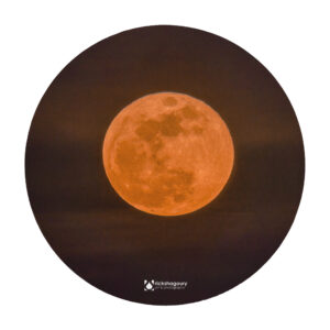 Orange Glow Moon - Round mouse pad